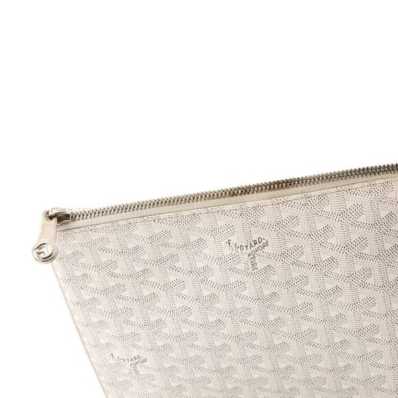Goyard Senat Zip Pouch Coated Canvas GM White - Picture 6 of 7